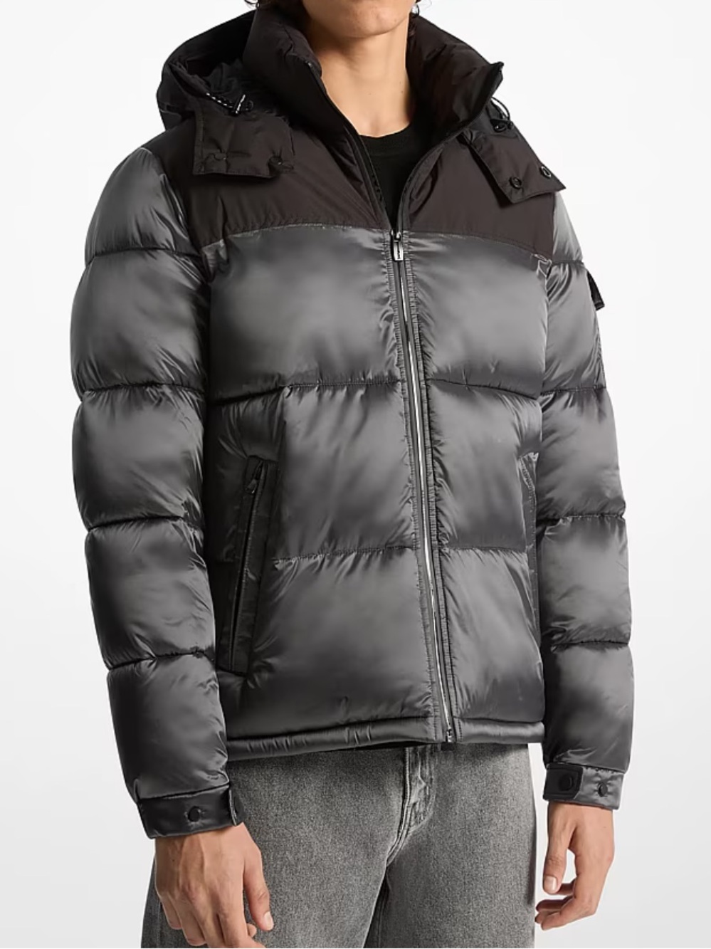 MICHEAL KORS MONTROSE PUFFER JACKET GREY/BLACK - XL